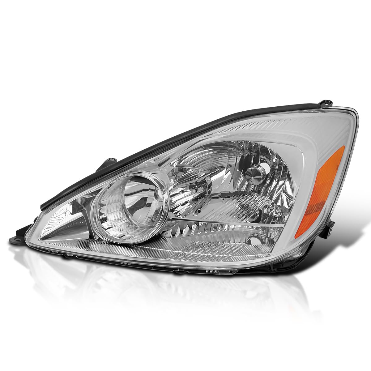 Left Driver Side Spec-D Tuning Chrome Headlight Compatible with 2004-2005 Toyota Sienna