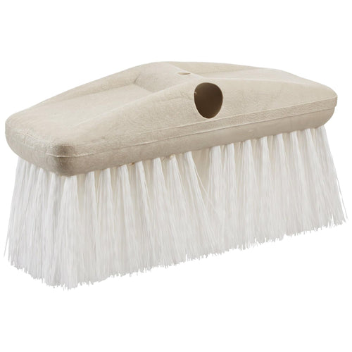8" STAR BRITE Heavy Duty Cleaning Brush – Durable, High-Density Star Prene Fibers for Boat Decks, Docks & Tough Surfaces – Fits 3/4" Threaded or Extend-A-Brush Handles – Stiff Bristle, White (040010)
