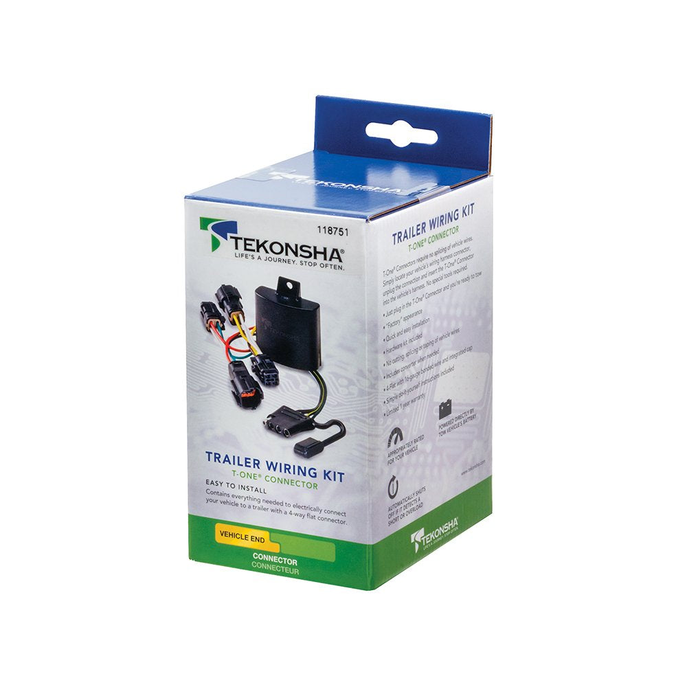 T-One® Tekonsha T-Connector Harness, 4-Way Flat, Compatible with Select Chevrolet Trax