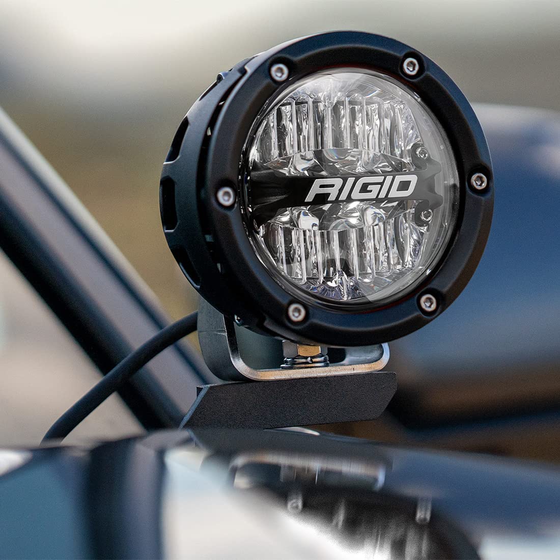 Rigid 46807 LED Light Mount Kit A-Pillar FITS 2022+ Toyota Tundra Includes Rigid 4inch 360-Series Drive Optics with Amber Back Lighting and Amber & Black Covers