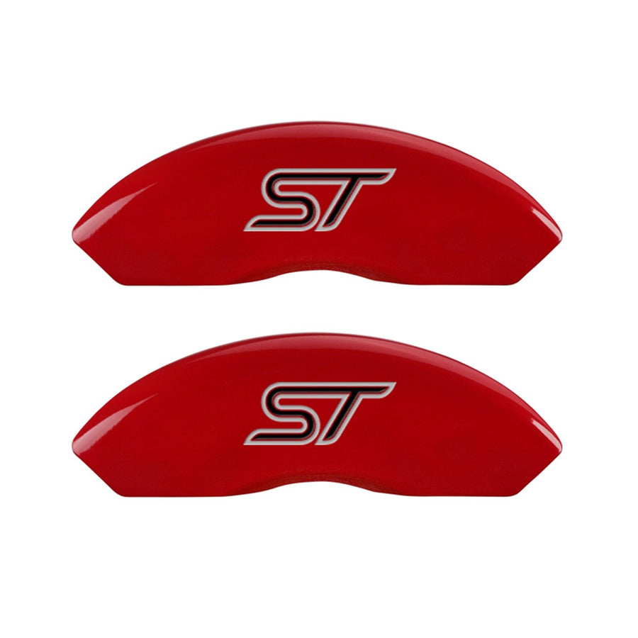 Caliper Covers MGP 10231SST1RD with Red Powder Coat Finish, (Set of 4)