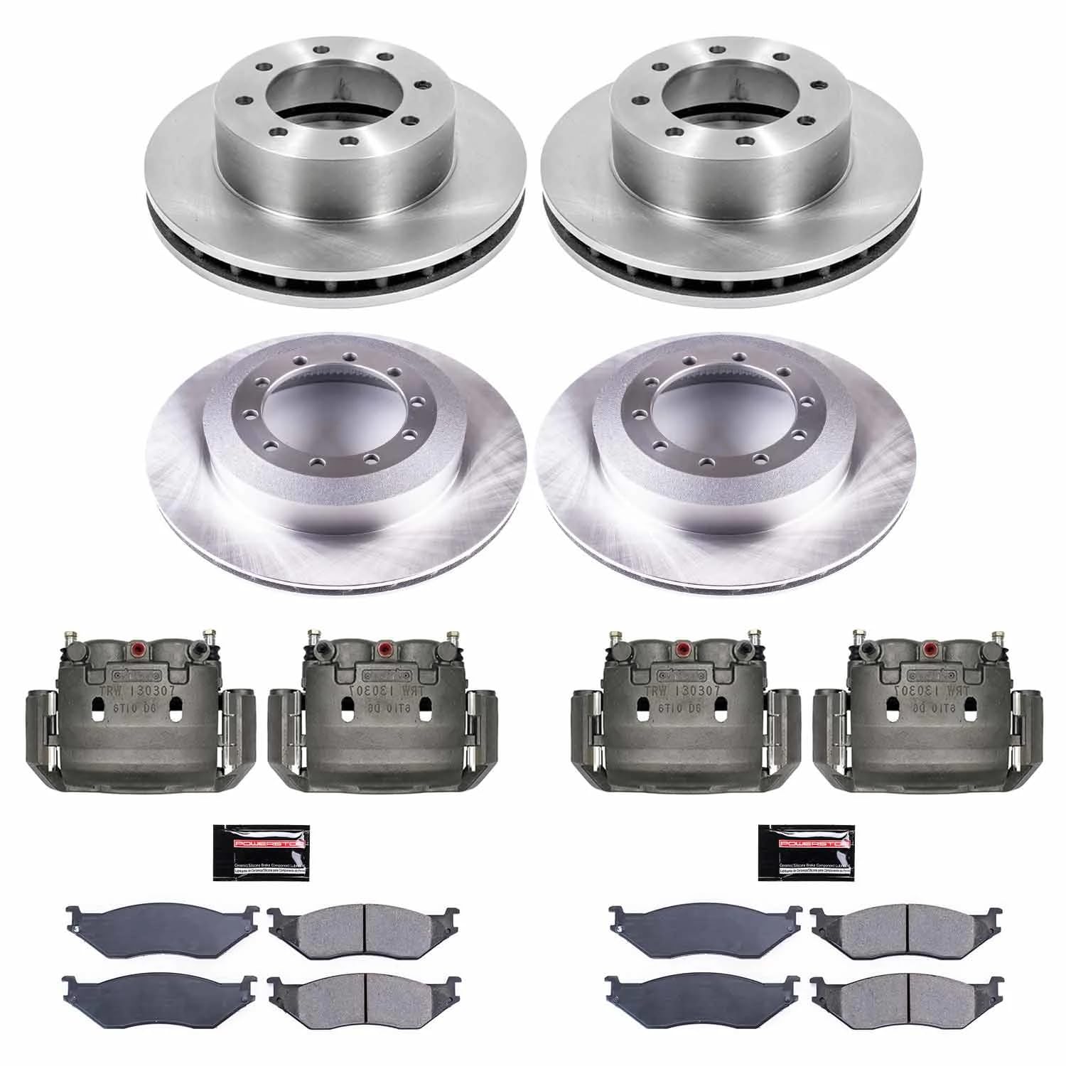 Power Stop KCOE6408 Front and Rear Brake Kit-OE Rotors & Z17 ramic Brake Pads Autospecialty Stock Replacement