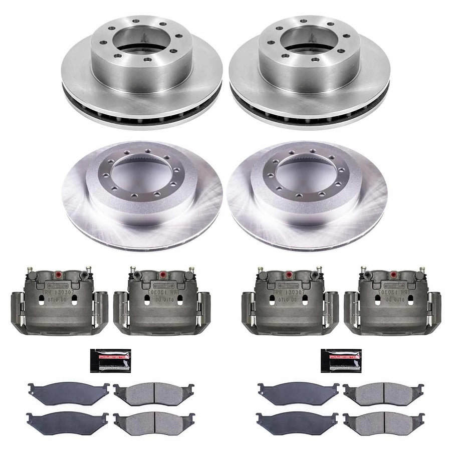 Power Stop KCOE6408 Front and Rear Brake Kit-OE Rotors & Z17 ramic Brake Pads Autospecialty Stock Replacement