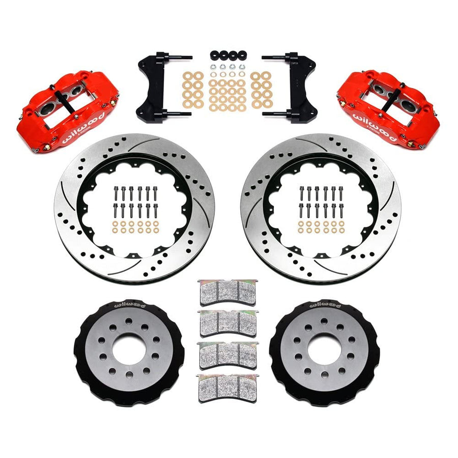 Wilwood Superlite Narrow 6R Front Hat Kit 14.00in Drilled Red 98-02 Camaro/Firebird