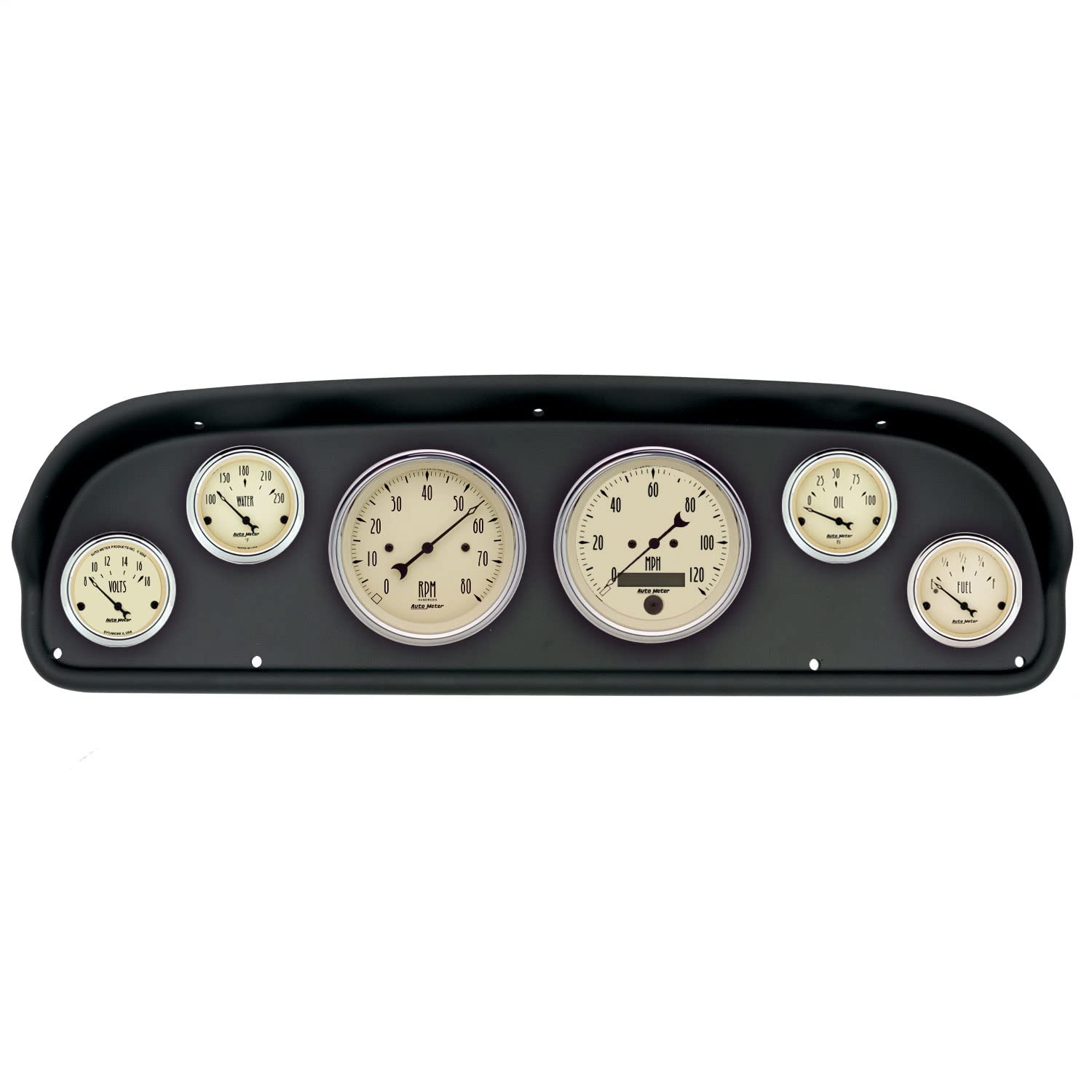 AutoMeter Dash Kit Direct Fit, (3 3/8" X2, 2 1/16" X4), Ford F100 57-60, Antique Beige (2101-02)