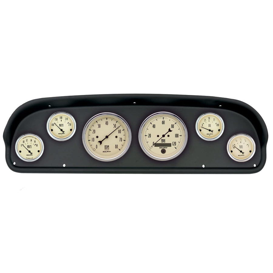 AutoMeter Dash Kit Direct Fit, (3 3/8" X2, 2 1/16" X4), Ford F100 57-60, Antique Beige (2101-02)
