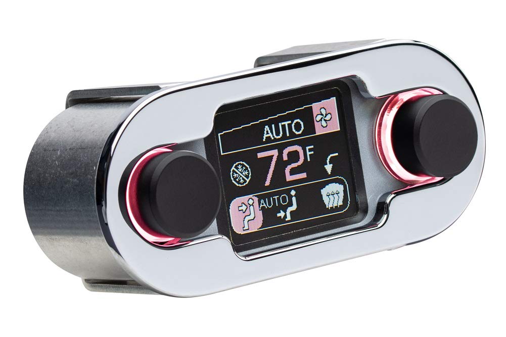 Dakota Digital DCC Climate Control - Vintage Air Gen IV 2-Knob, HDX-Style, Chrome, Silver Alloy - Compatible with Most Vehicles