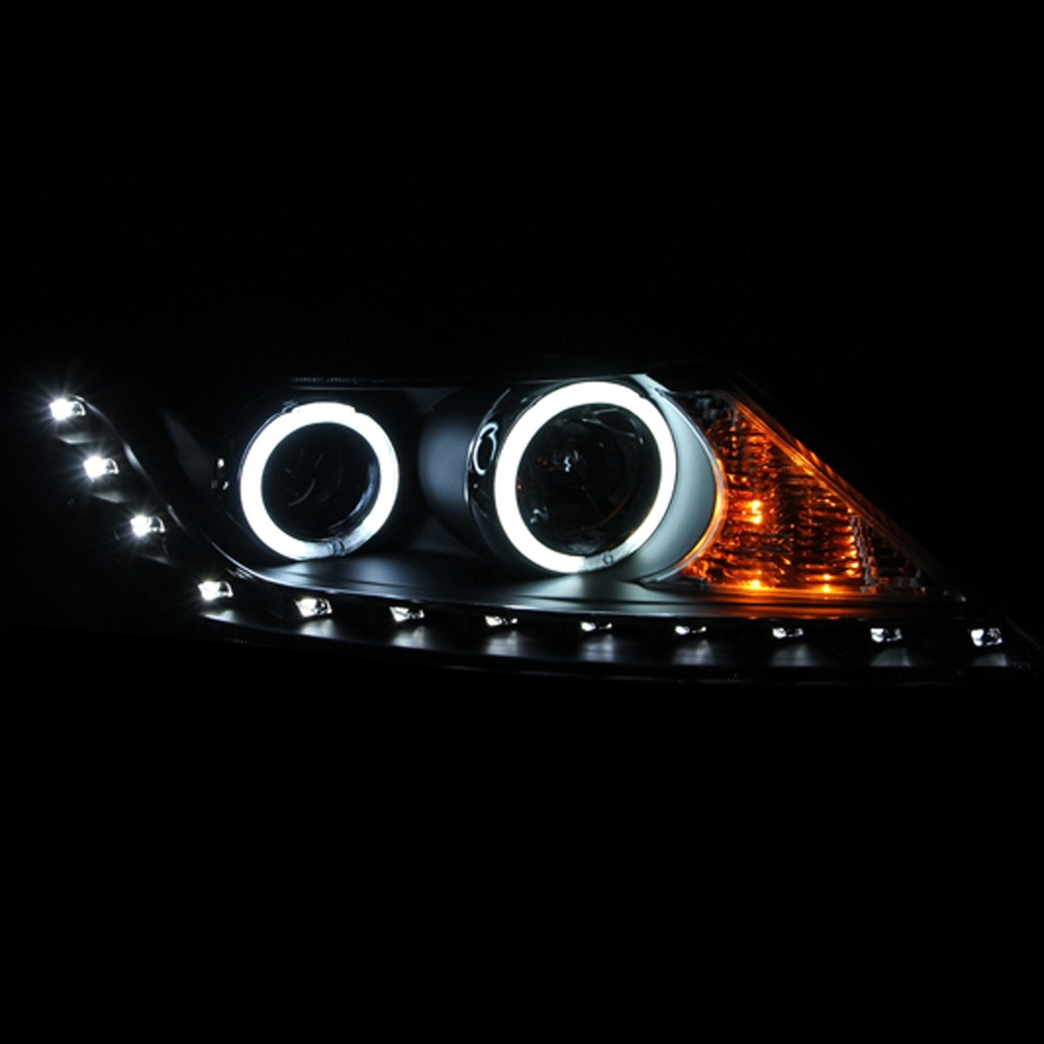 Halogen Projector Headlight AnzoUSA 111248 for Kia Sorento Black/Clear/Amber