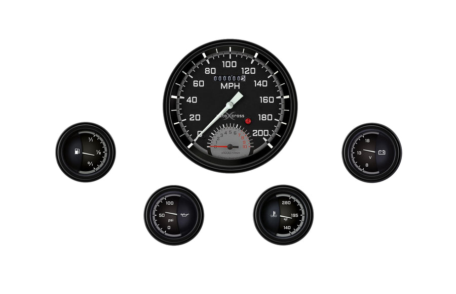 AX65GBLF Classic Instruments Autocross Gray 4 5/8" Speedtachular & 4-2" fotv - GM