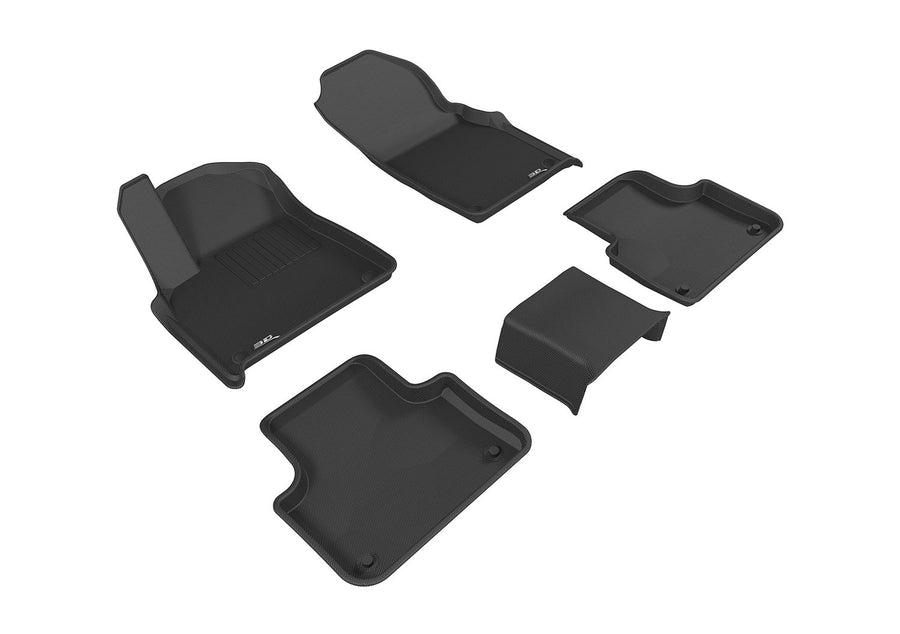 Compatible 3D MAXpider Kagu Floor Mat (Black) with Audi Q7 (4M) 2017-2025/SQ7 (4M) 2020-2025/Q8 2019-2025/SQ8/Rs Q8 2020-2025 - 1st & 2nd Row