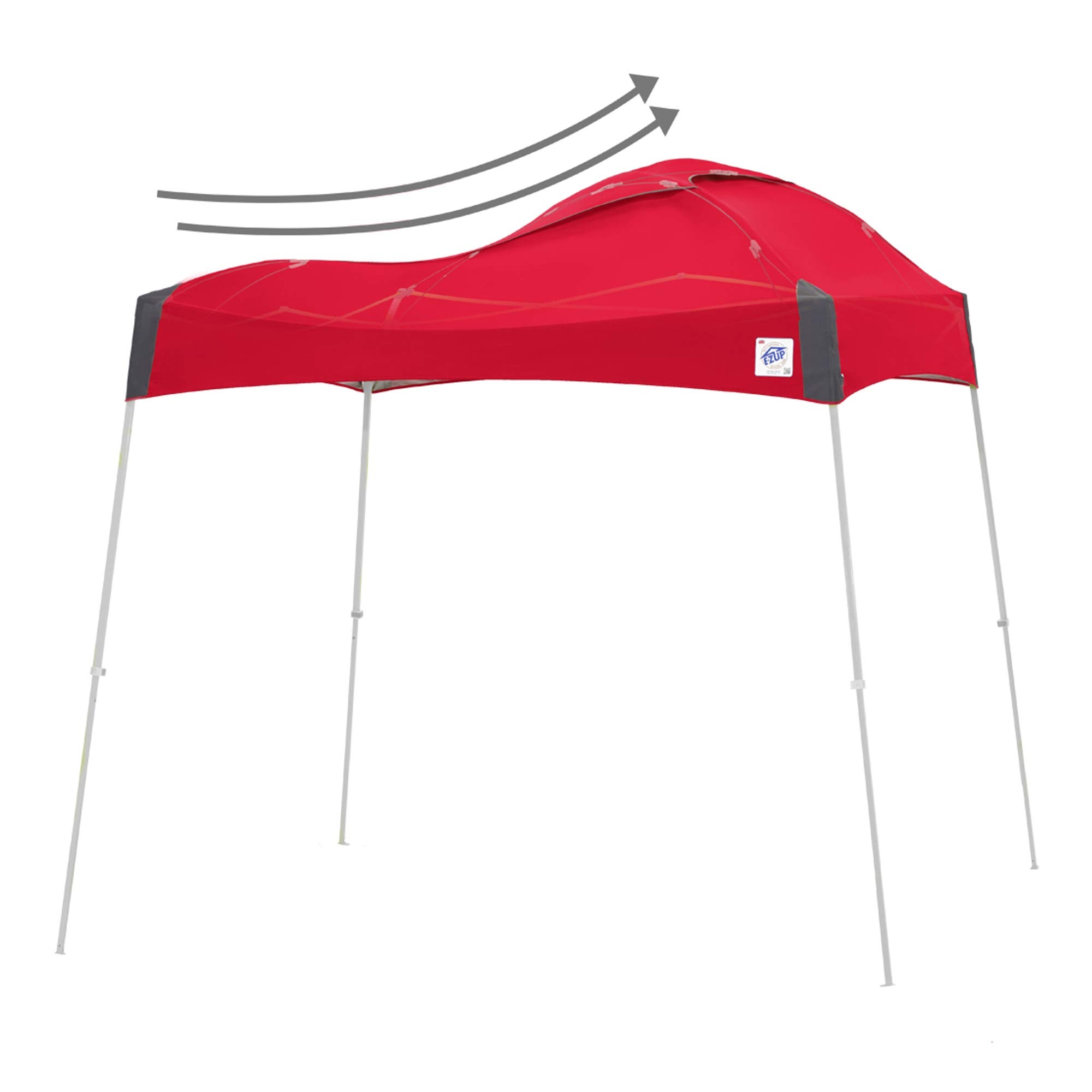 E-Z UP Instant Shelter Dome Canopy, 10' x 10', Vented Top with Wide-Trax Roller Bag & 4 Piece Spike Set, Orange