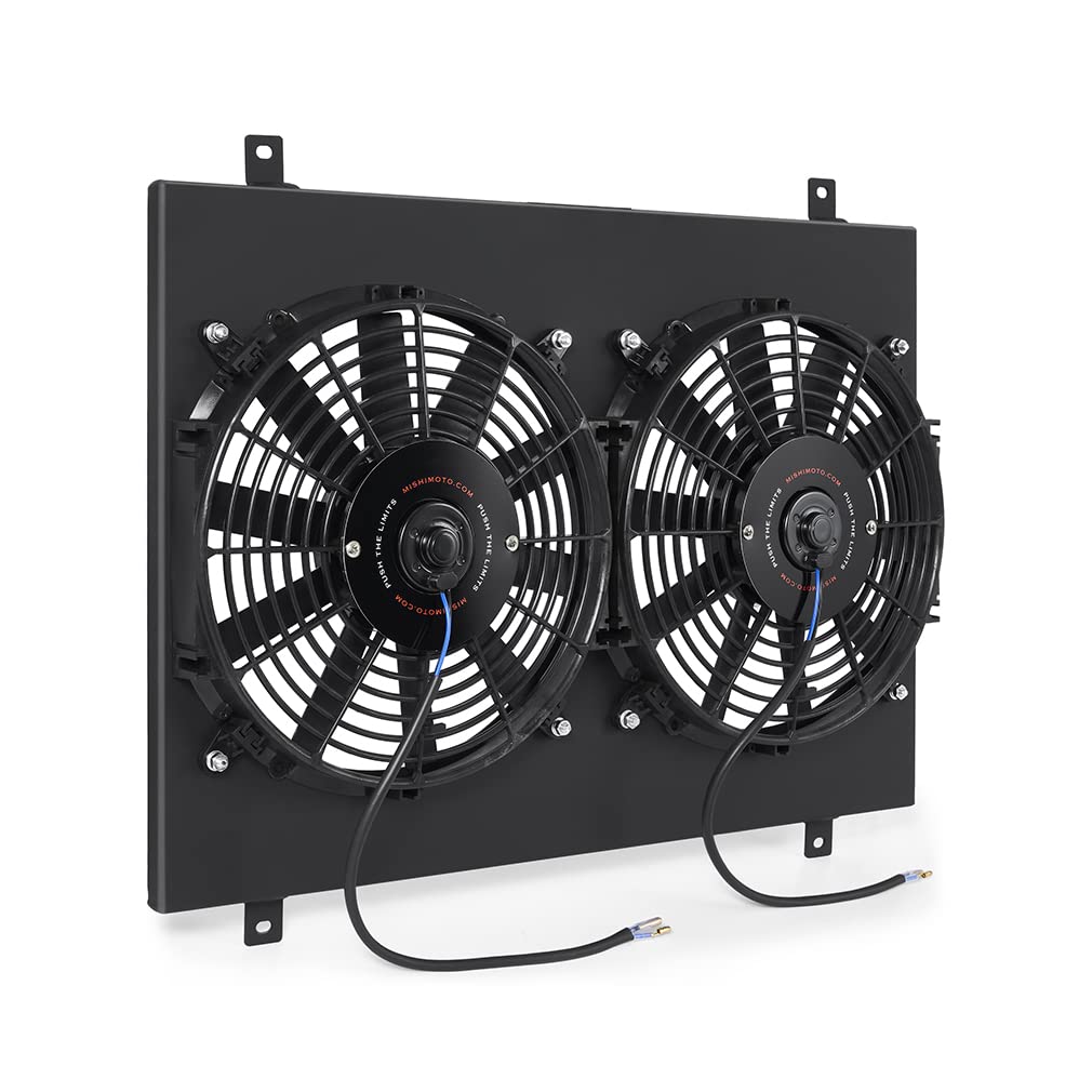 Mishimoto Aluminum Performance Radiator Fan Shroud Kit Compatible With Ford Mustang 1979-1993, Black