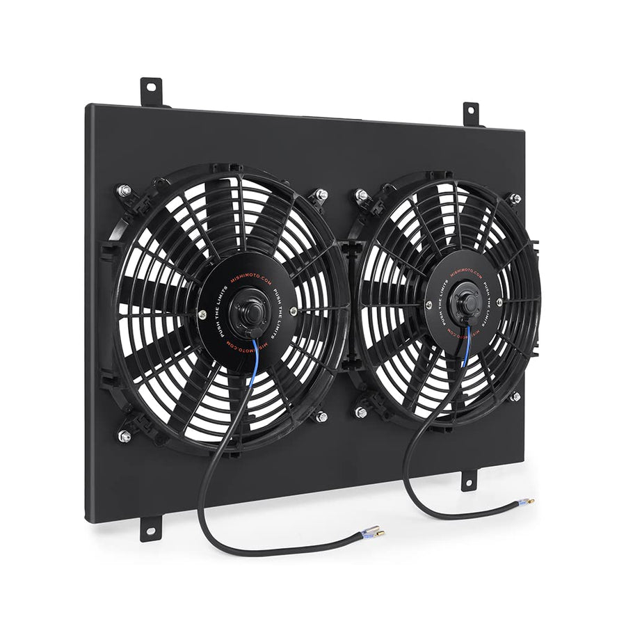 Mishimoto Aluminum Performance Radiator Fan Shroud Kit Compatible With Ford Mustang 1979-1993, Black
