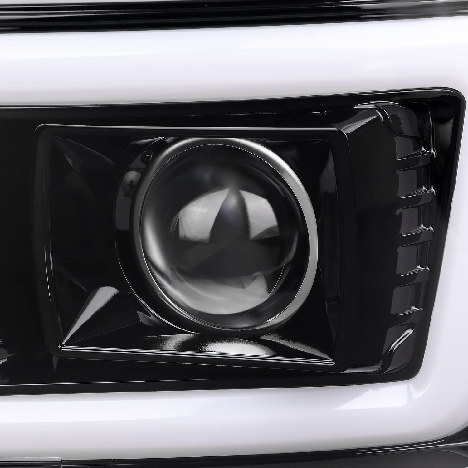Jet Black SPEC-D TUNING Sequential Switchback Projector Headlights Compatible with 2008-2010 Ford F-250, F-350, F-450