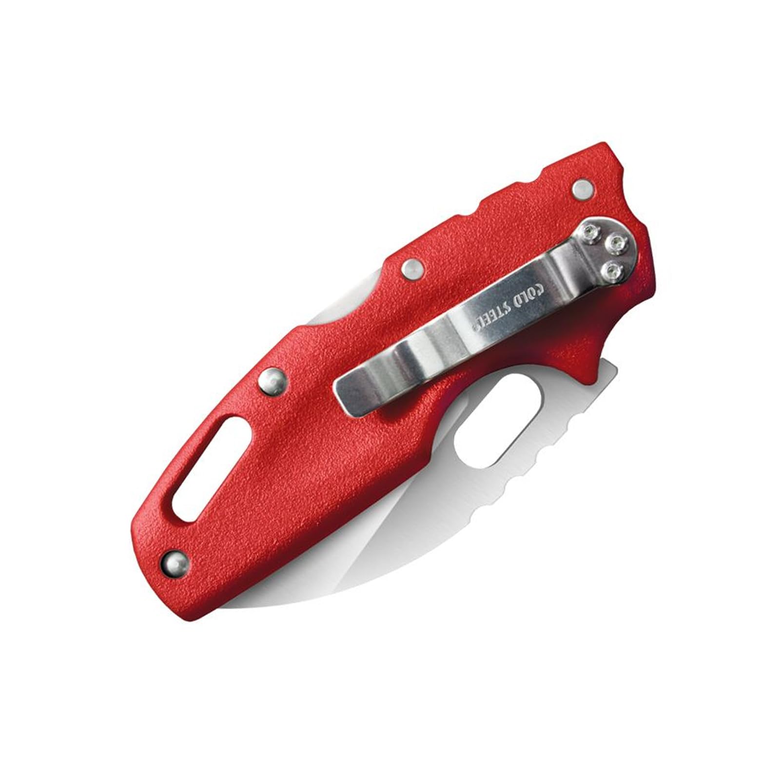 Cold Steel 2.5" Tuff Lite AUS8A Sheepsfoot Razor-Sharp Plain Blade 3.5" Griv-Ex Red Handle Pocket Folding Knife, Boxed