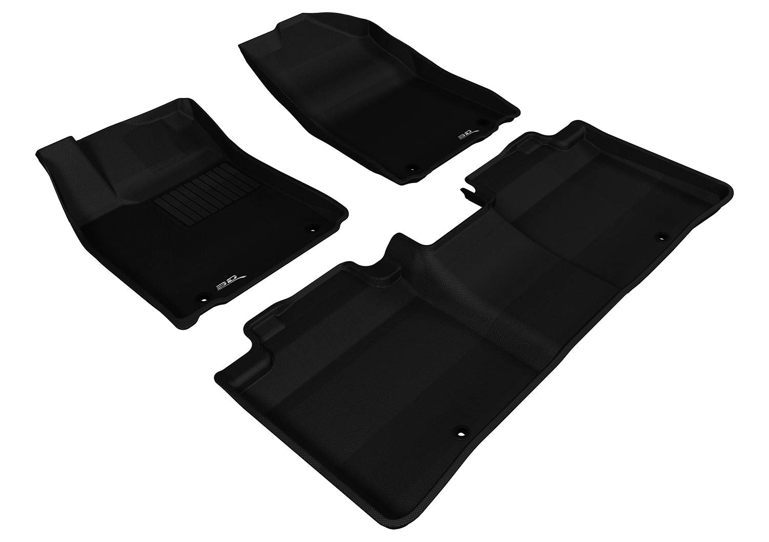 Complete Set 3D MAXpider Custom Fit All-Weather Floor Mat for Select Lexus ES/ ES Hybrid Models - Kagu Rubber (Black)