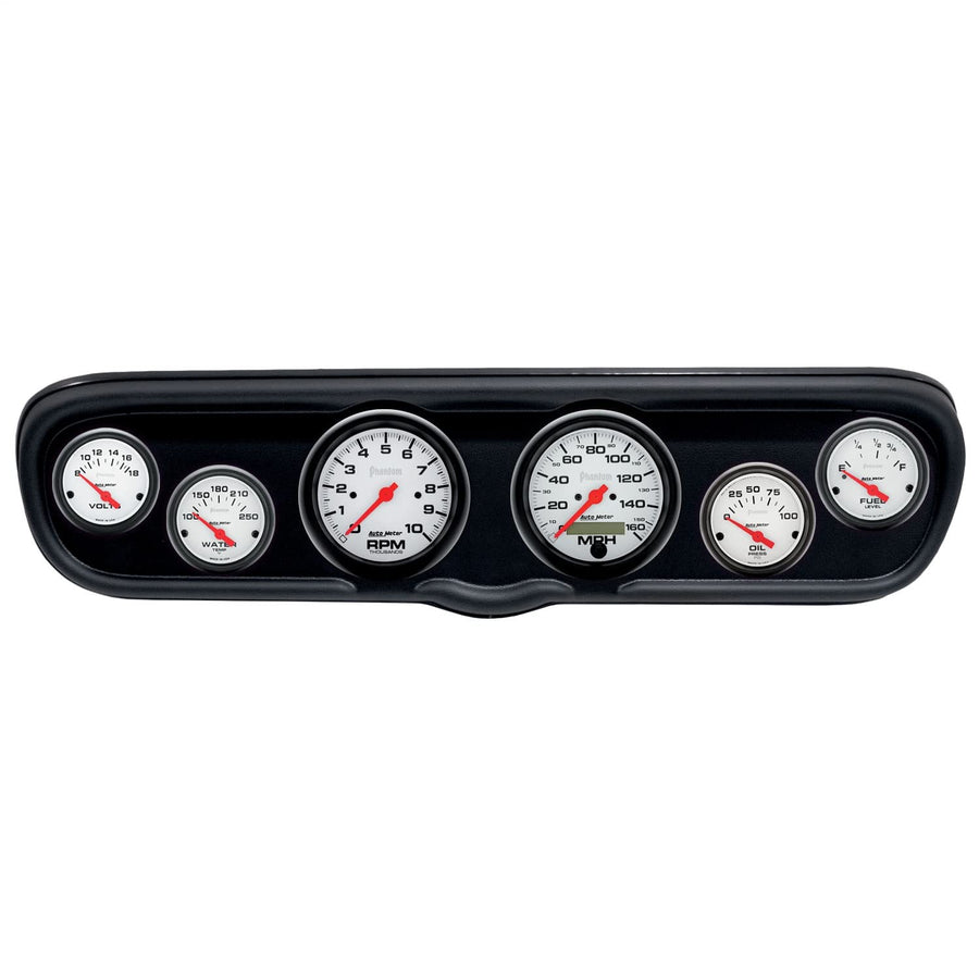 AutoMeter Dash Kit Direct Fit, (3 3/8" X2, 2 1/16" X4), Ford Mustang 66, Phantom (2110-09)