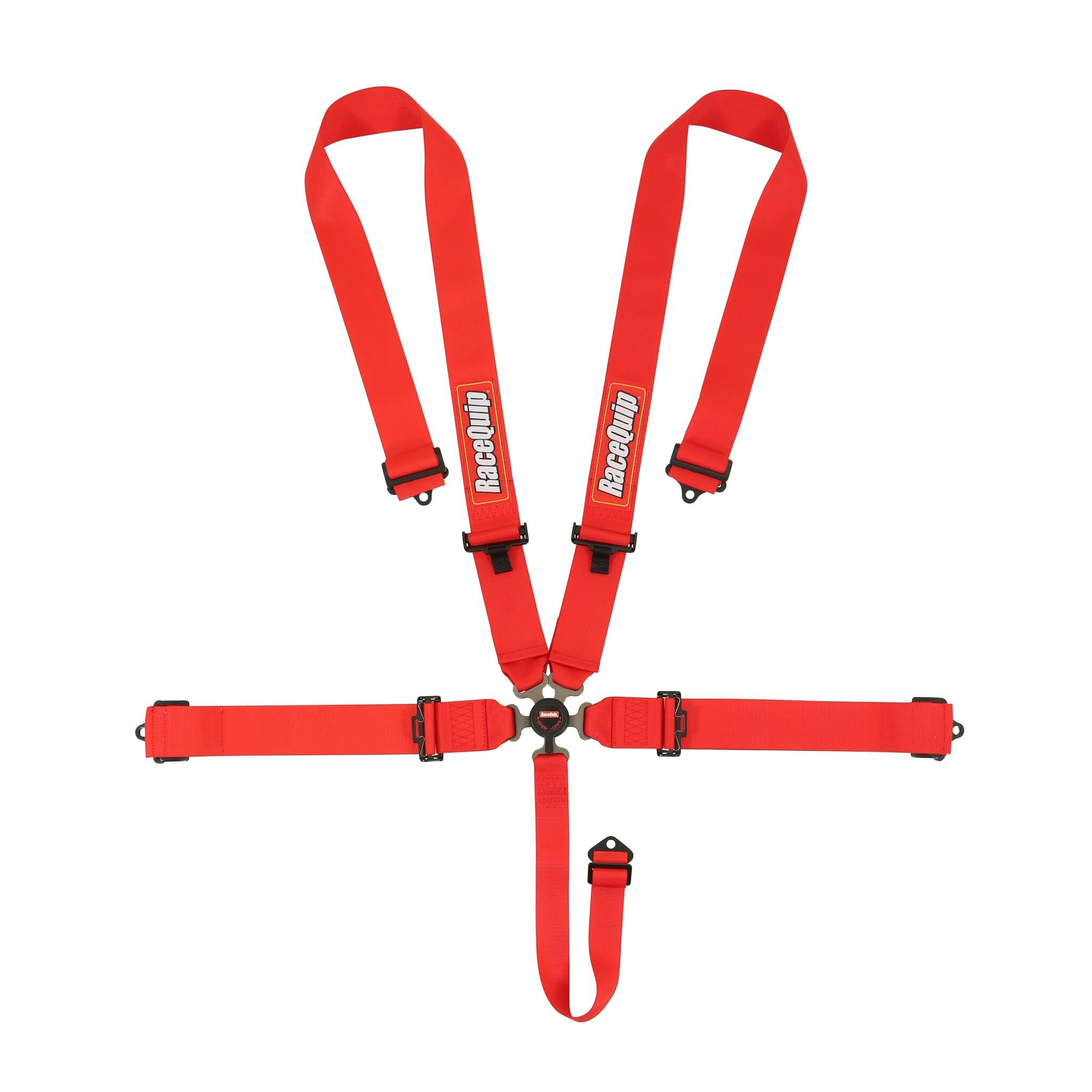 5 Point Harness Racequip 741011RQP - Sportsman - Camlock - SFI 16.1 - Pull Down Adjust - Bolt-On/Wrap Around Red