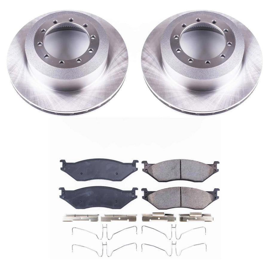 Power Stop KOE8185 Rear Replacement Brake Kit-OE Brake Rotors & Ceramic Brake Pads For Ford F-53 Motorhome Chassis 2008-2019 [Model Specific]