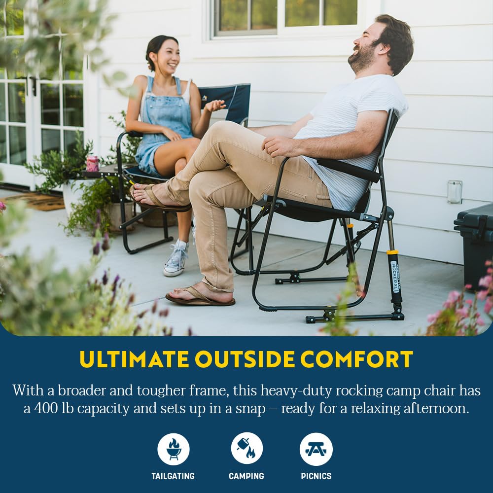 GCI Outdoor Rocking Chair Freestyle XL Portable Folding and Outdoor Camping Chair