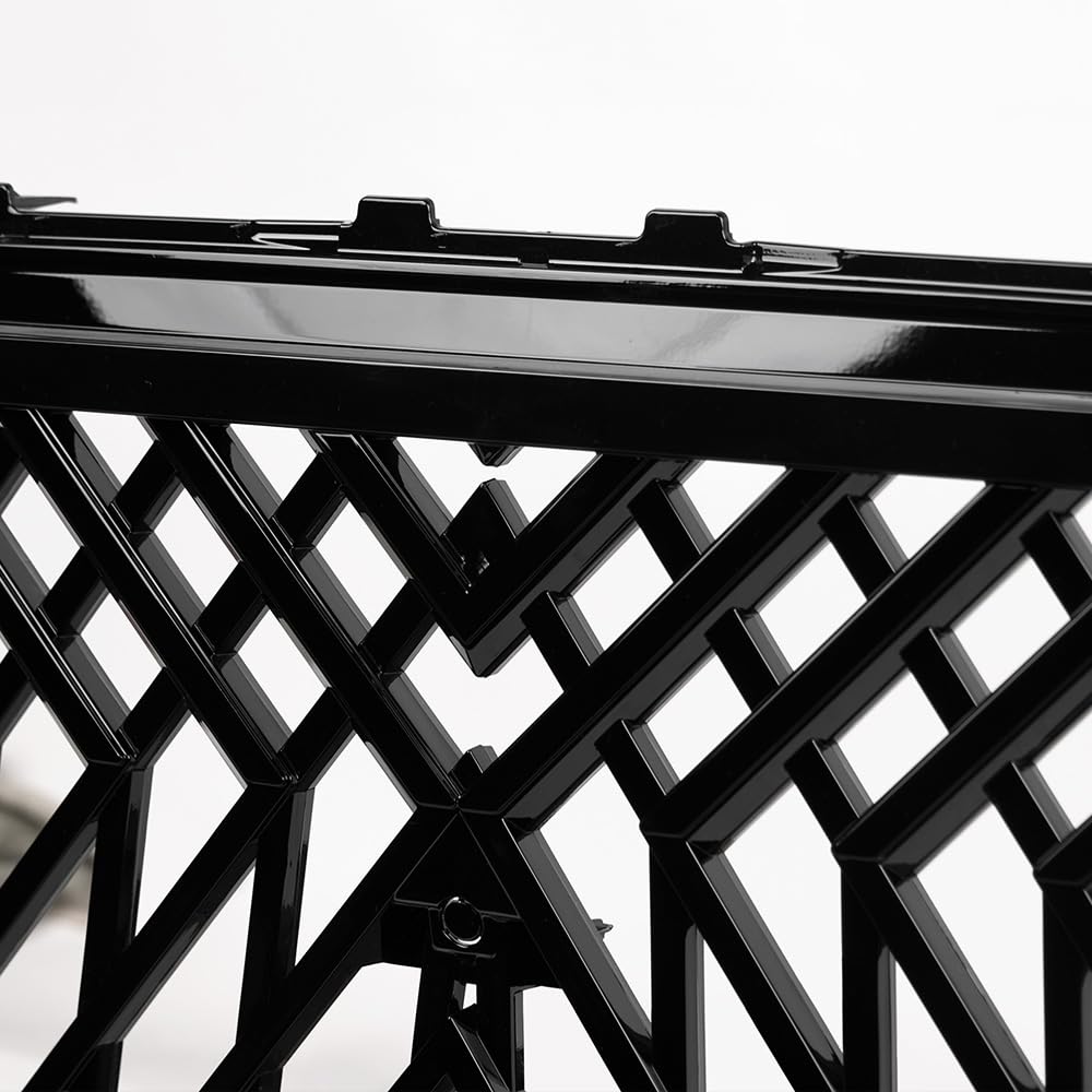 LEX Style Armordillo Mesh Front Grille|Compatible With 2022-2024 Toyota Tundra|8735015|ABS Plastic|Gloss Black|Front Hood Bumper Grille
