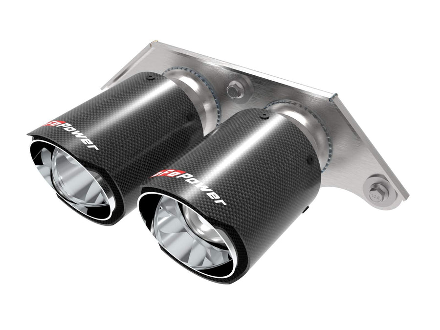 aFe Power MACH Force-Xp 49C36435-C OE Replacement Exhaust Tips for 2014-2019 Porsche 911 GT3, 4", Carbon Fiber