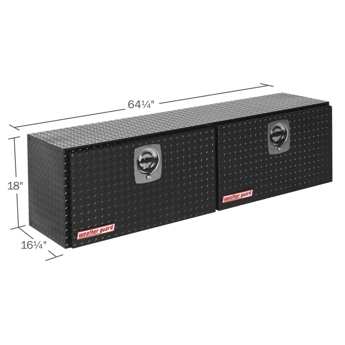 Weather Guard Super Hi-Side Model 365-5-02 Truck Box, Aluminum, Gloss Black, 10.8 cu ft capacity