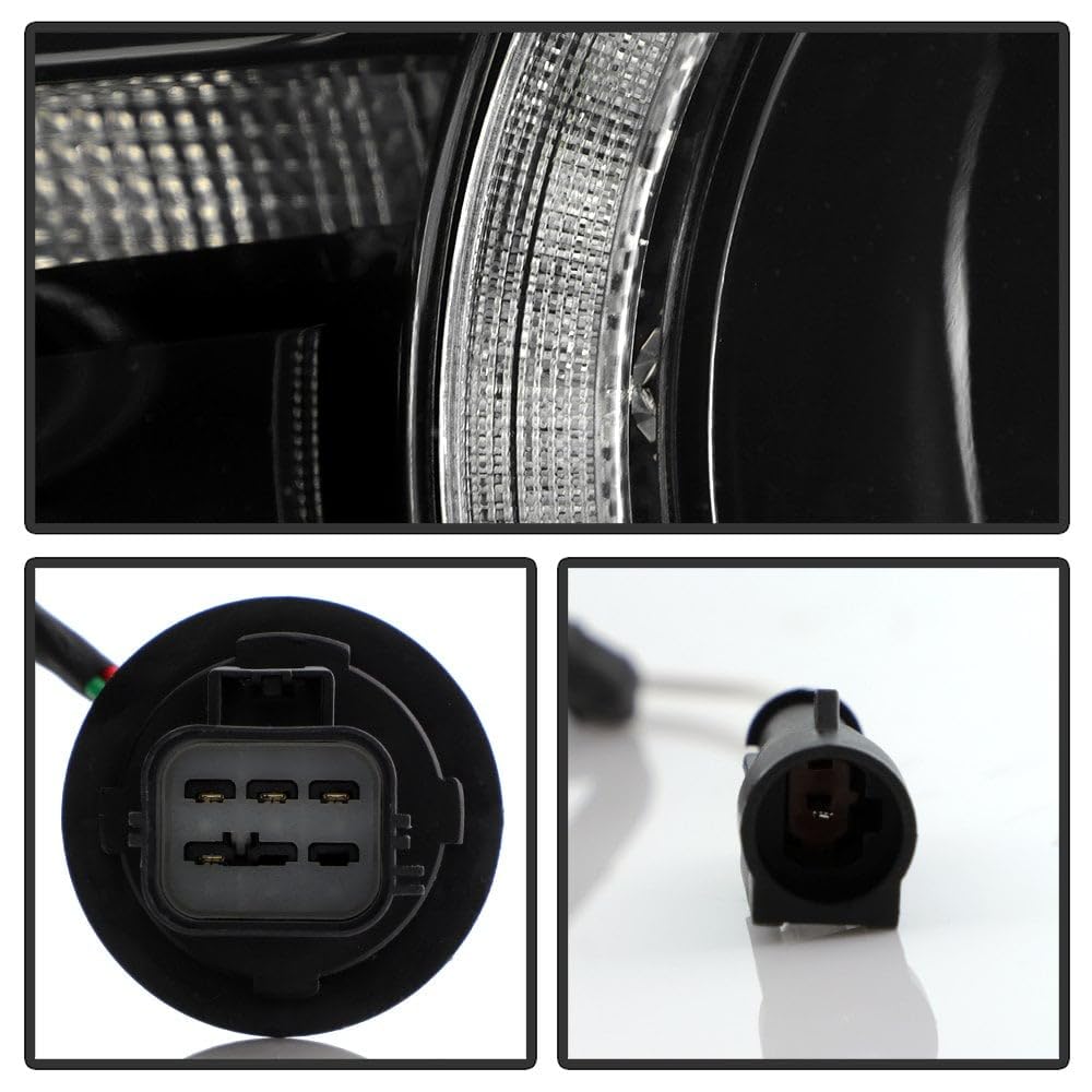 Chevy Camaro (POE) 14-15 Fit Halogen w/LED DRL Projector Headlight - Black (OE Plus HID Style)