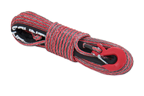 Rough Country 3/8" Synthetic Winch Rope Red with Clevis Hook | 85 FT - RS116