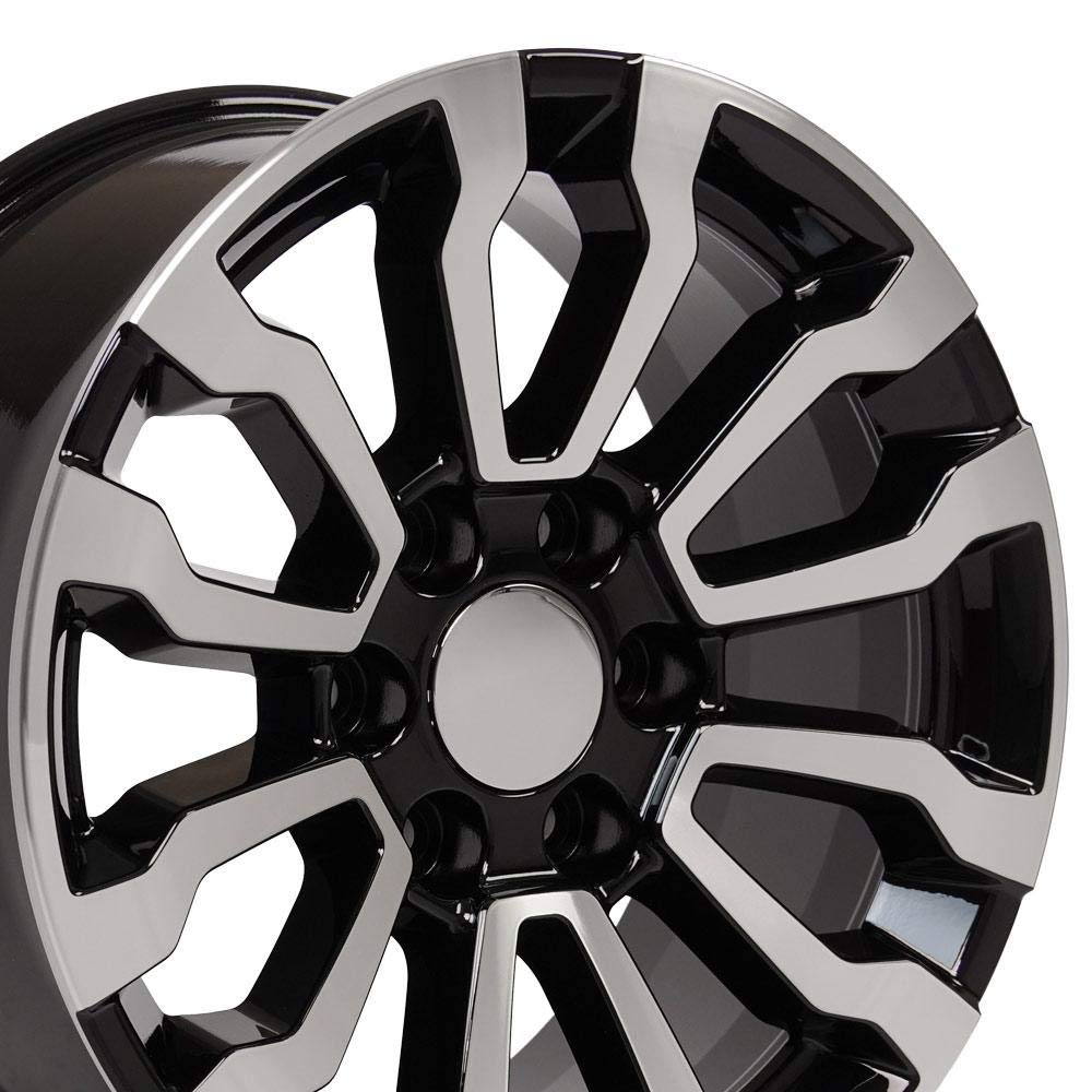 Black Machined Wheel OE Wheels LLC CV35-18085-6550-24MB Painted (18 x 8.5 inches /6 x 139 mm, 24 mm Offset)
