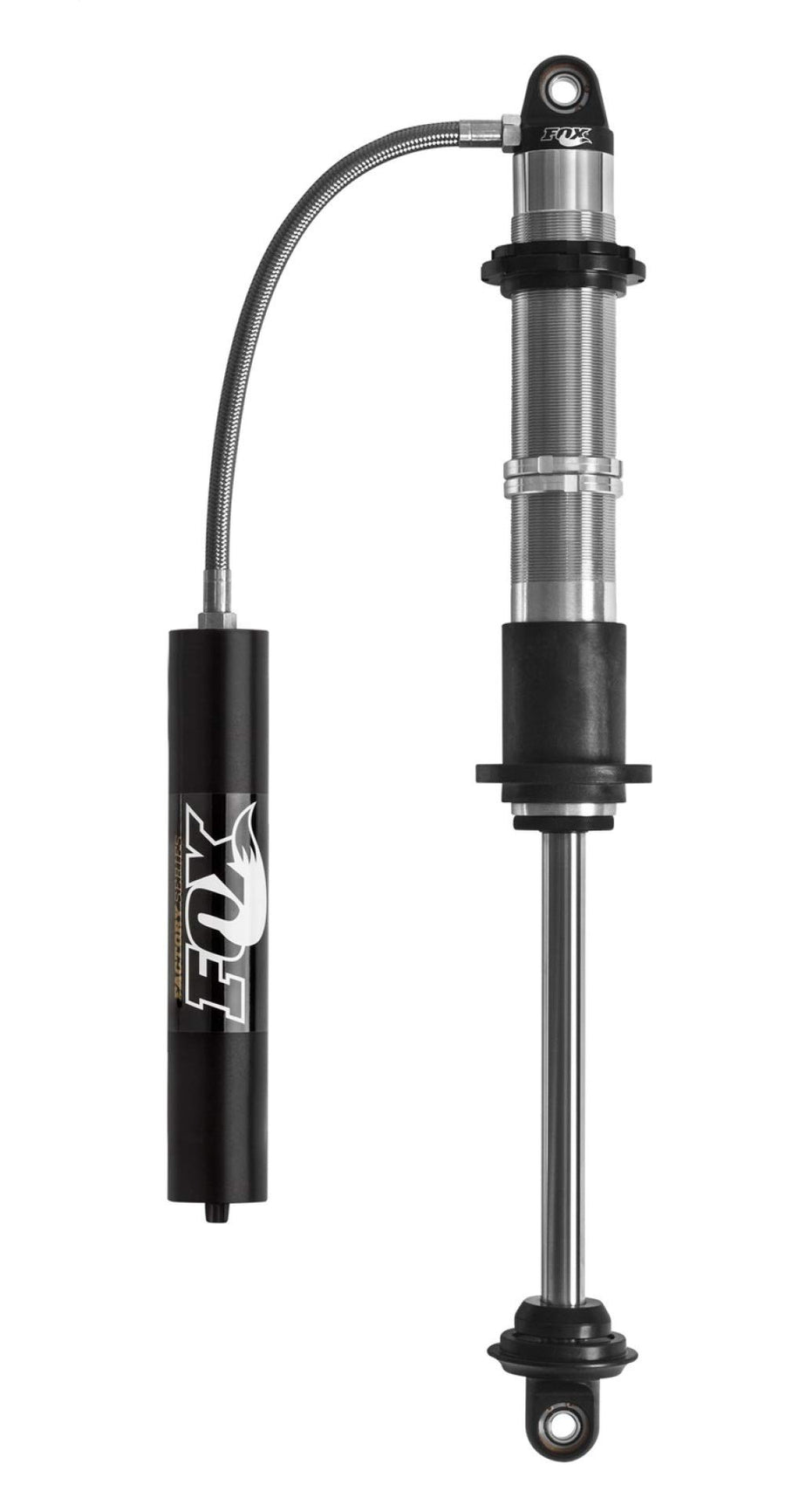 Fox 2.0 Factory Series Coilover Remote Reservoir Shock Fox 980-02-006; Normal Valving; 2.0 X 6.5; 5/8 in. Shaft; Black/Zinc; Extended 19.35 in.; Collapsed 12.85 in.; Stroke 6.5 in.