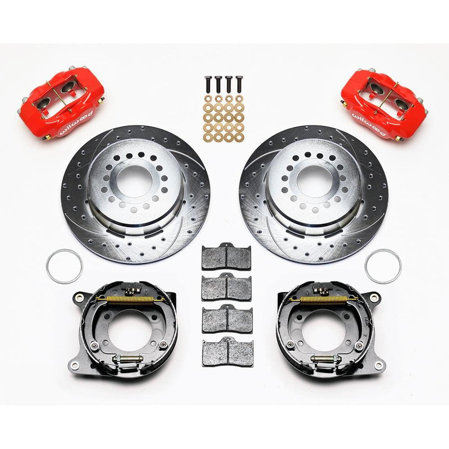 140-7141-ZR WILWOOD P/S P-B Kit, Drill-Zinc, Red Chevy 12 Bolt w/ C-Clips