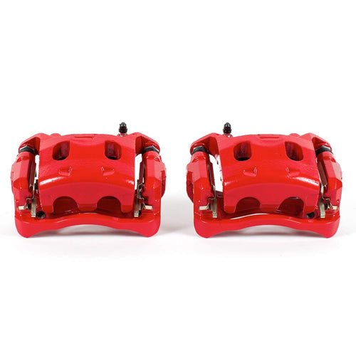 Power Stop Pair of High-Temp Red Powder Coated Front Calipers for Infiniti JX35 2013, Infiniti QX60 2014-2020, Nissan Murano 2015-2024, Nissan Pathfinder 2013-2020 [Model Specific]
