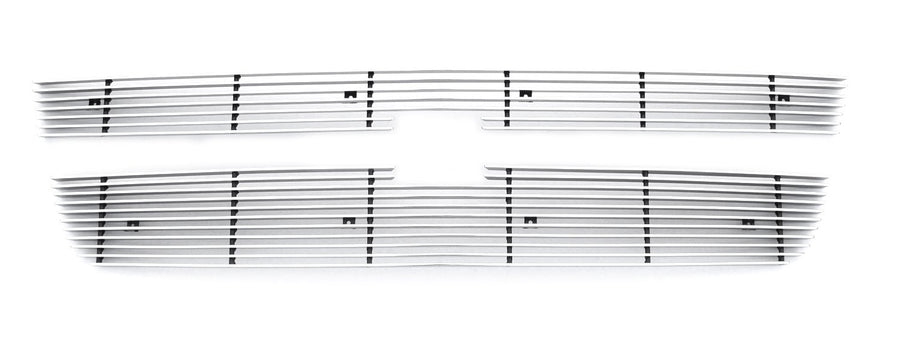 Billet Grille Compatible with Chevrolet Silverado (2006-2007), Polished, 2 Pc, Overlay - PN #21106