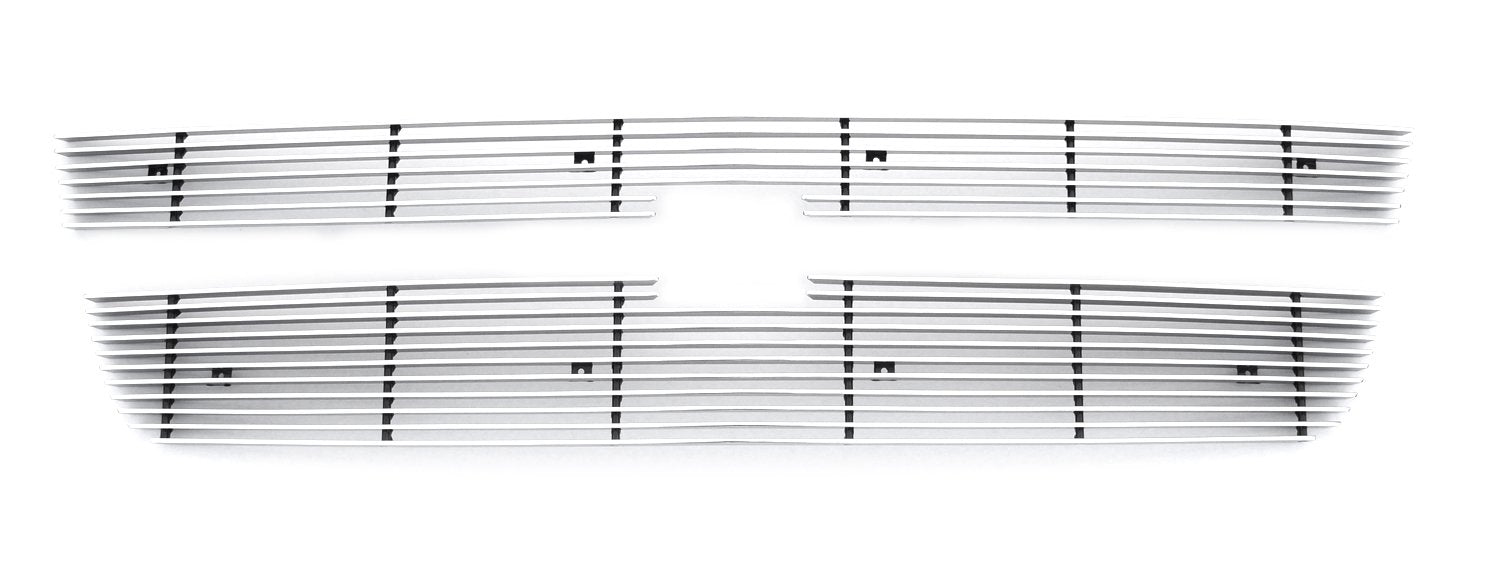 Billet Grille Compatible with Chevrolet Silverado (2006-2007), Polished, 2 Pc, Overlay - PN #21106