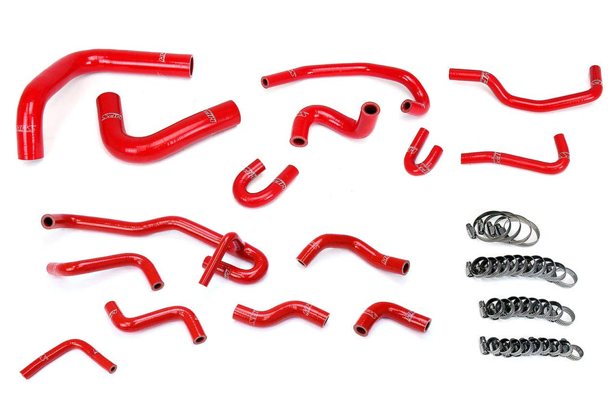 Red HPS Silicone Radiator + Heater Hose Kit Coolant OEM Replacement 57-1831-RED