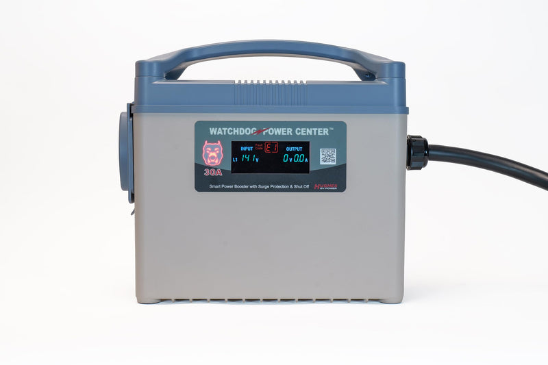Watchdog Power Center WPC30A, Power Watchdog - Voltage Booster & Surge Protector with EPO Shut Off, Bluetooth & WiFi, and LCD Display - 30 Amp