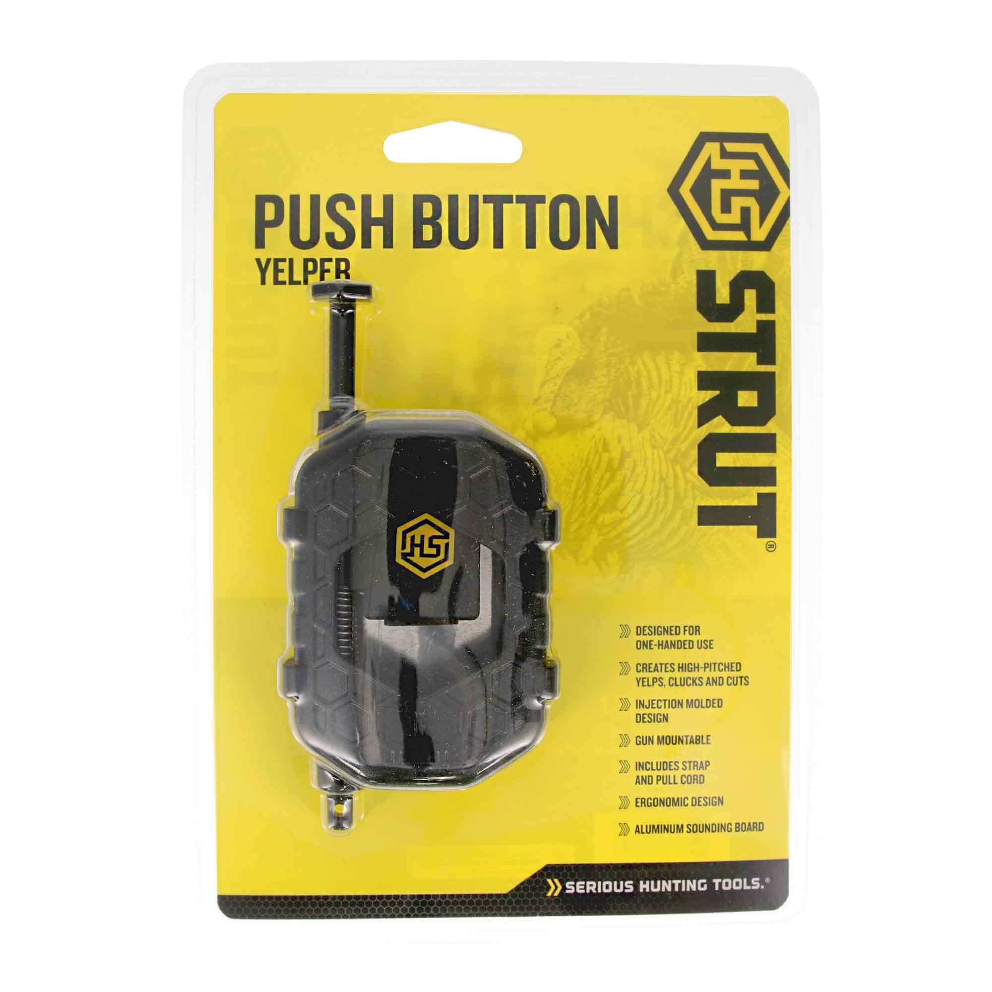Push Button Yelper Hunters Specialties - Ergonomic Design One Handed Operation Turkey Call w/Perfect Yelps, Cuts & Purrs