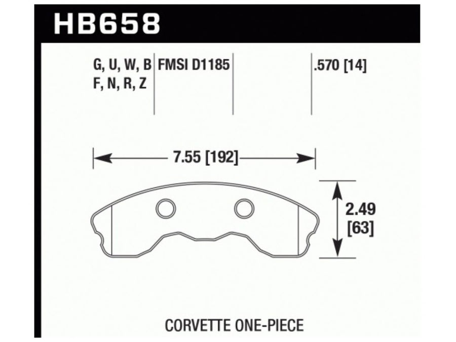 Hawk Performance DTC-60 HB658G.570 Motorsport Brake Pads