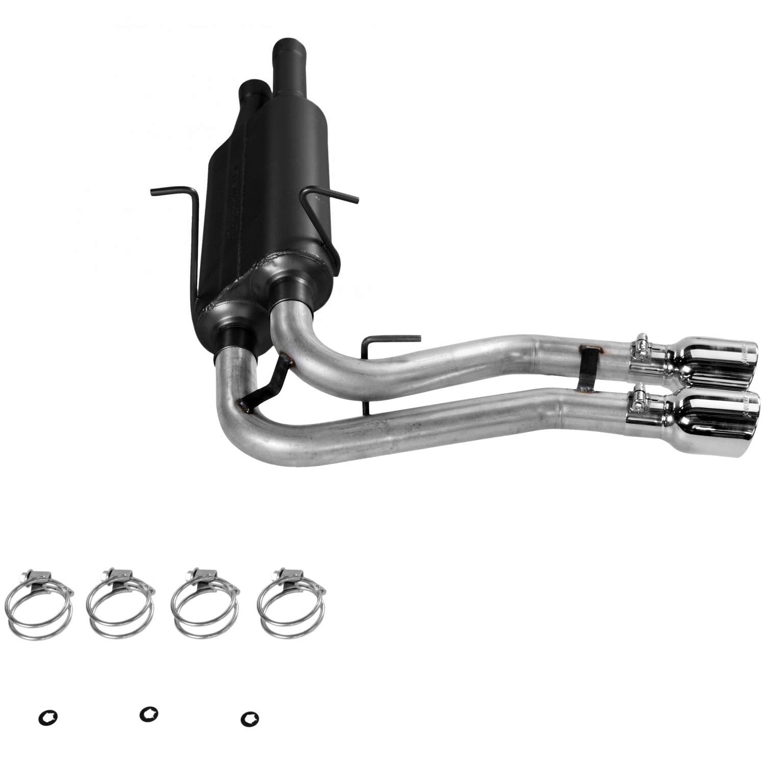 American Thunder Flowmaster 17367 Cat-Back Exhaust Kit 2.5 Inch Aluminized Steel Dual Tailpipes 3 Inch Polished 304 Stainless Steel Tips Compatible with 1999-2004 Ford Lightning 5.4L