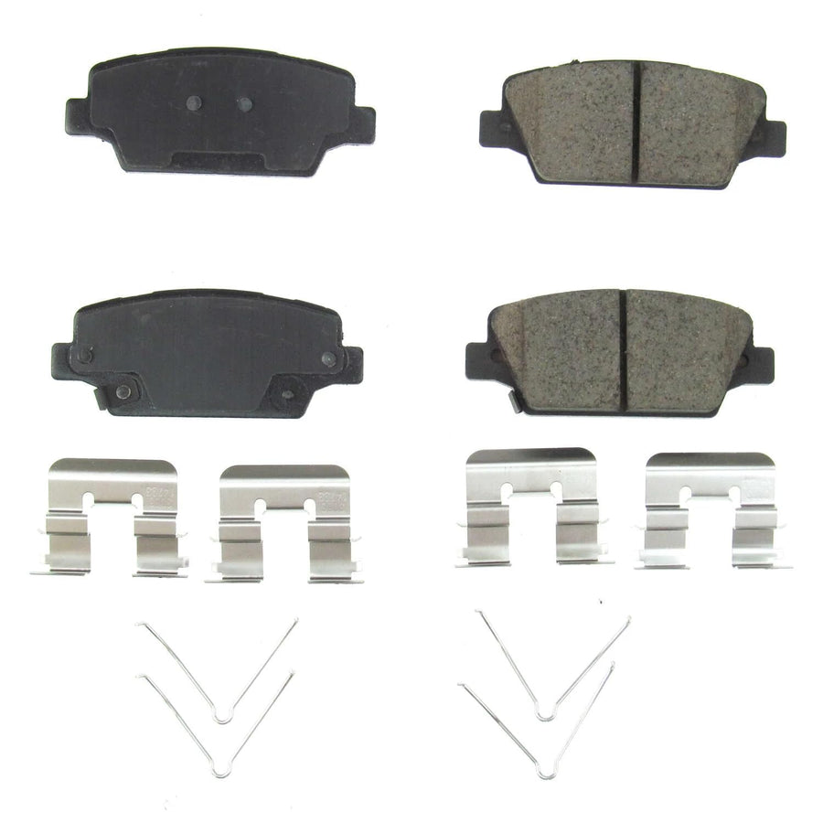 Rear Brake Kit Power Stop For Kia Cadenza 2017-20 - Ceramic Brake Pads With Installation Hardware, 17-2050