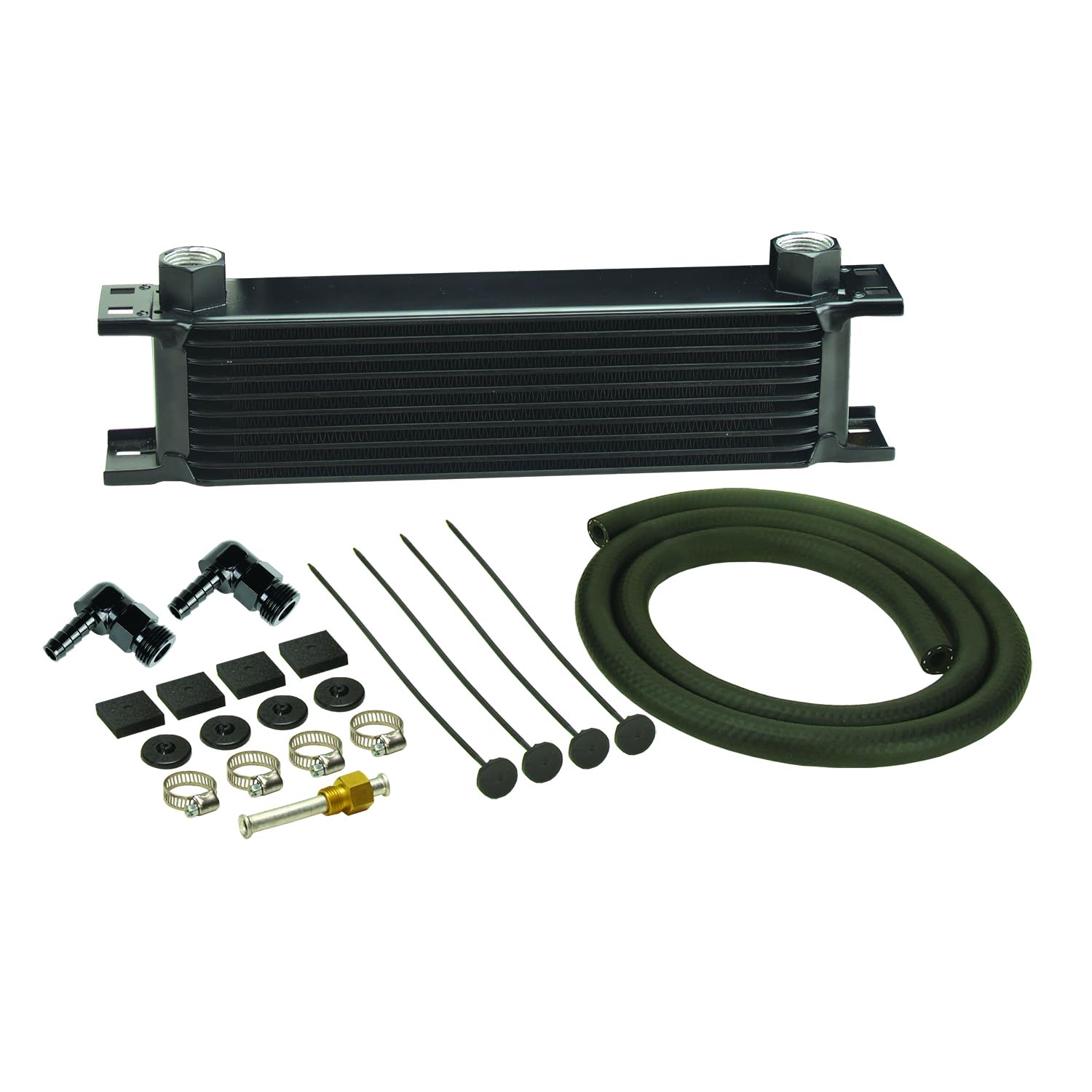 10-Row Derale Stack Plate Trans Cooler Kit (90° Fittings)