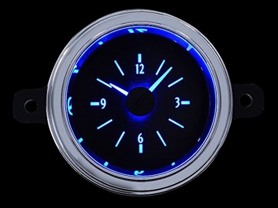 VLC-49F-K-B Dakota Digital Compatible with 1949-50 Ford Car Analog Clock Gauge for VHX gauges only Black Alloy Blue Backlighting