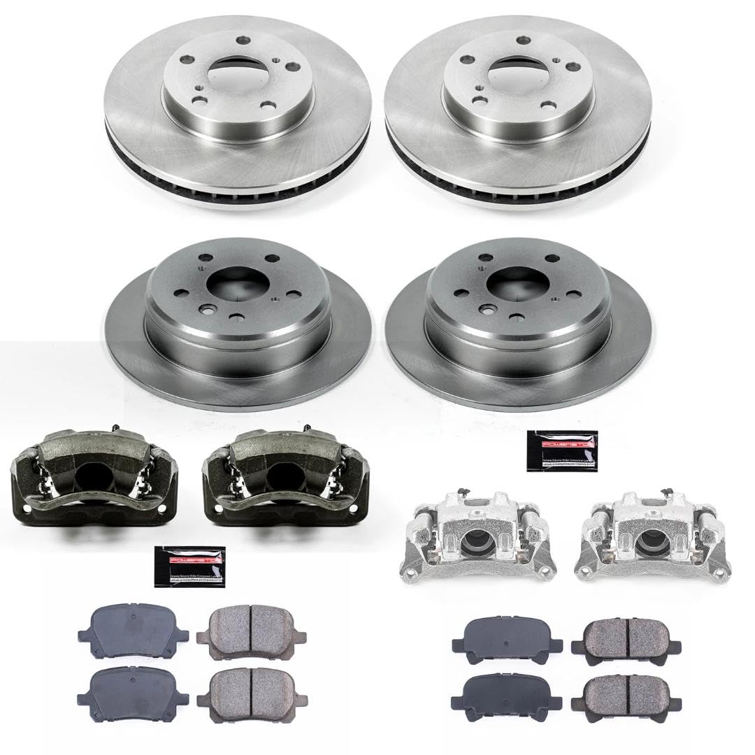 Power Stop Autospecialty Front & Rear Caliper Brake Kit- Brake Rotors, Brake Pads and Ceramic Brake Calipers