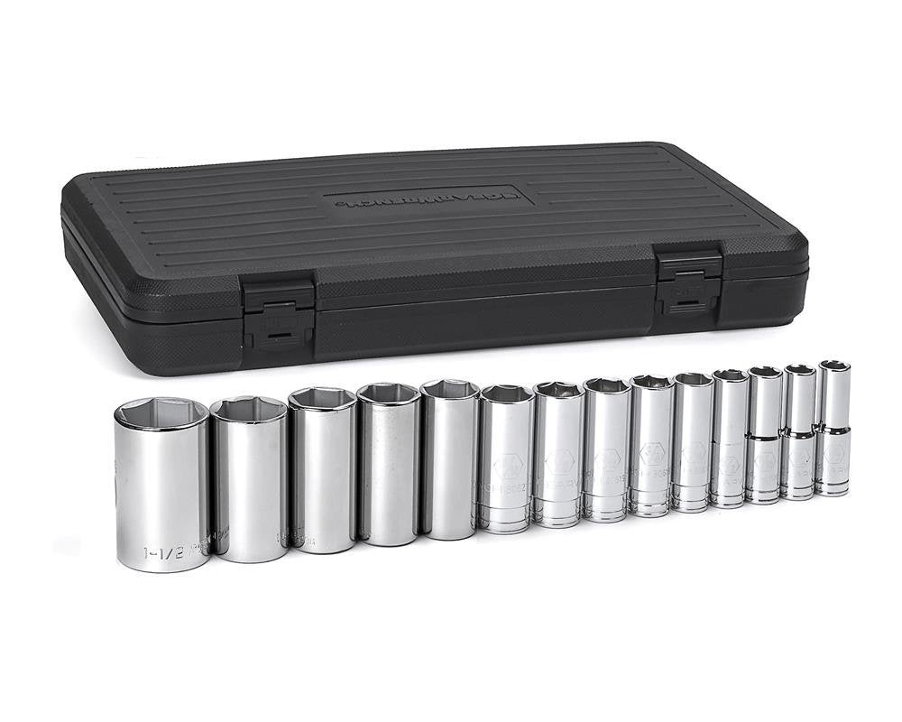 1/2" DR 14 PC SAE DEEP 6 PT SOCKET SET