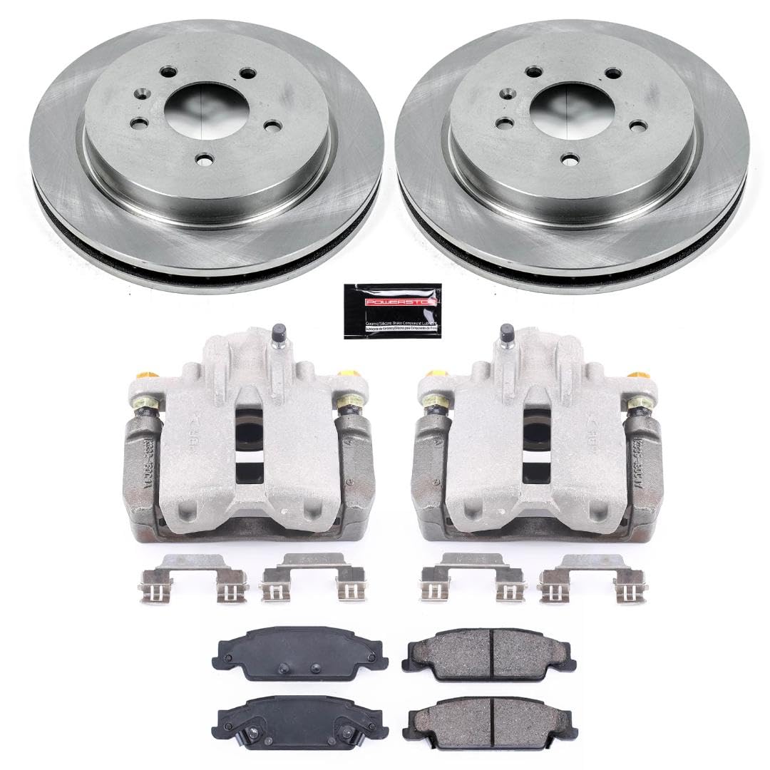 Power Stop KCOE1425 Replacement Autospeciality Rear Caliper Kit- OE Rotors, Ceramic Brake Pads, Calipers For Cadillac CTS 2003-2007, Cadillac STS 2005-2011 [Model Specific]