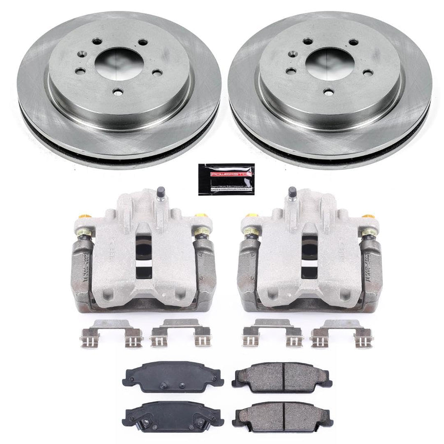 Power Stop KCOE1425 Replacement Autospeciality Rear Caliper Kit- OE Rotors, Ceramic Brake Pads, Calipers For Cadillac CTS 2003-2007, Cadillac STS 2005-2011 [Model Specific]