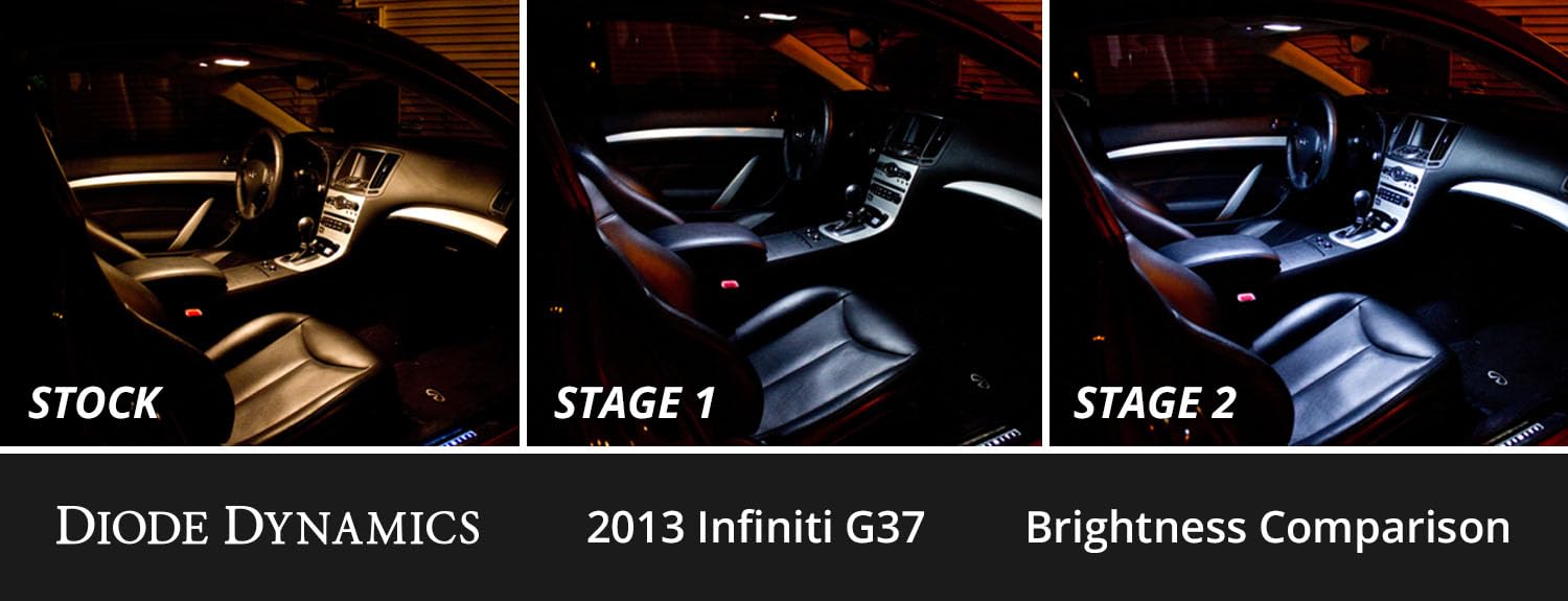 Diode Dynamics LED bulb pack interior compatible with Infiniti G37 Coupe 2008-2013, Stage 2