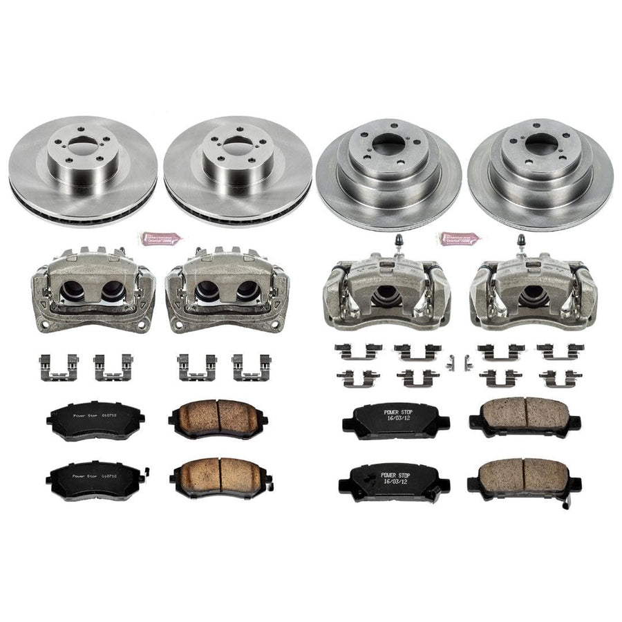 Power Stop KCOE2377 1-Click Autospecialty OE Replacement Brake Kit with Calipers For Subaru Forester 2003 [Model Specific]