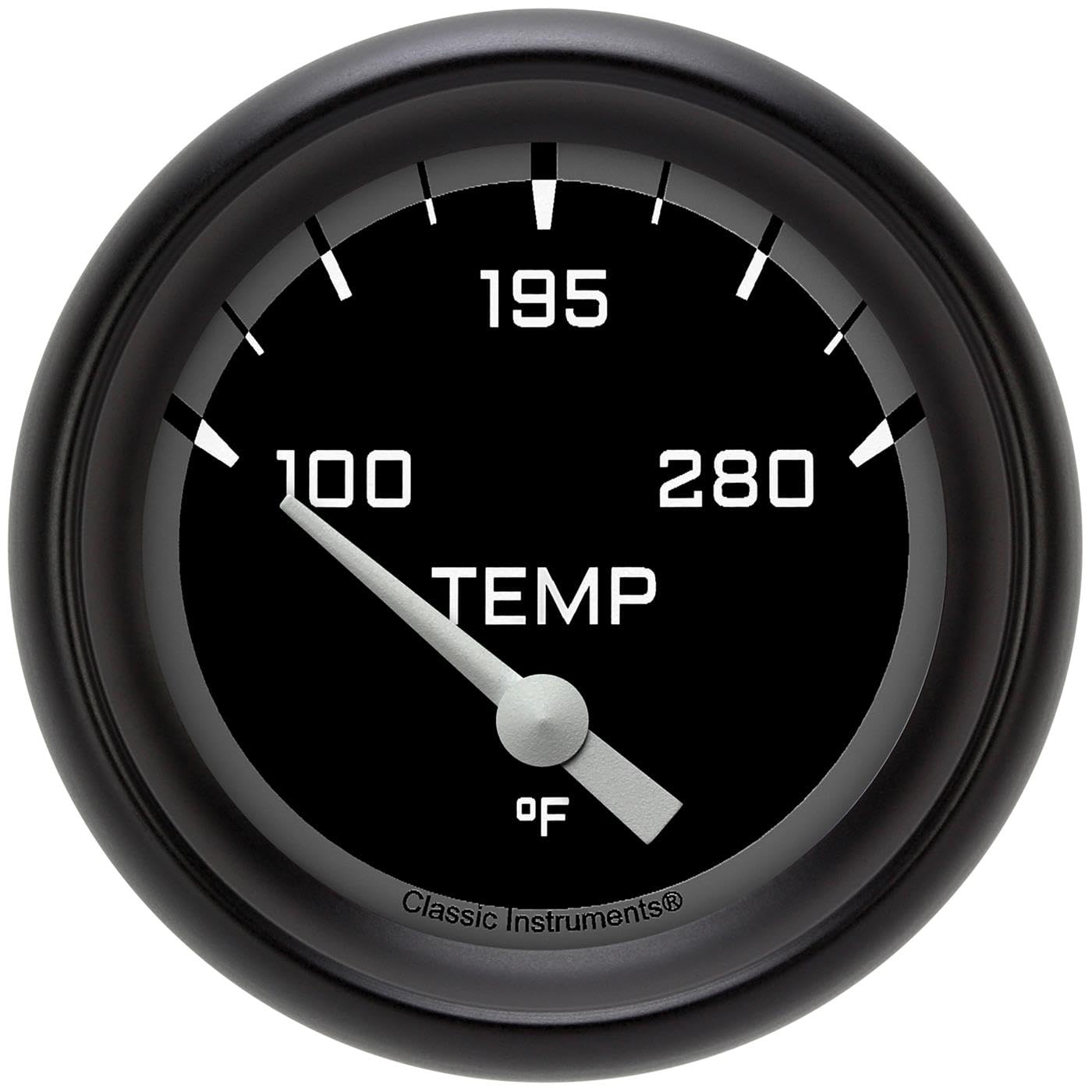 Classic Instruments AX226GBPF-04 Gray Autocross 2 5/8"" Short Sweep Water Temperature Gauge